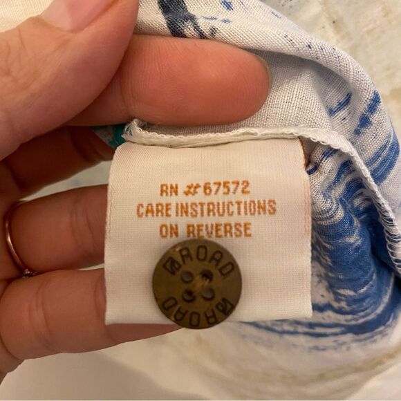 ROAD mens Cotton linen blend Short Sleeve button up Shirt coastal beachy -M - Picture 6 of 9